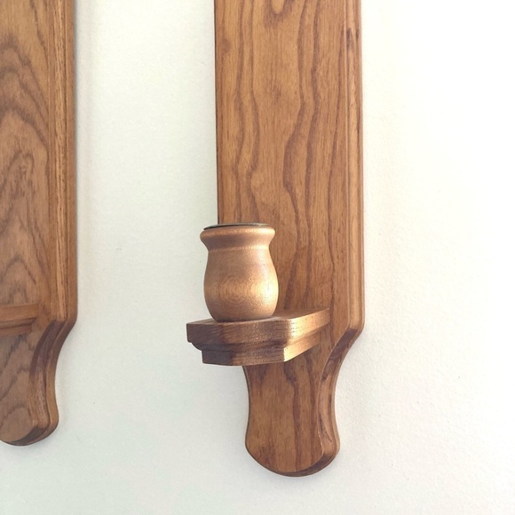 Wooden wall sconces tapered candles - Picture 4 of 6
